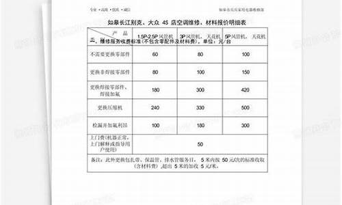 空调维保报价明细_空调维保报价表